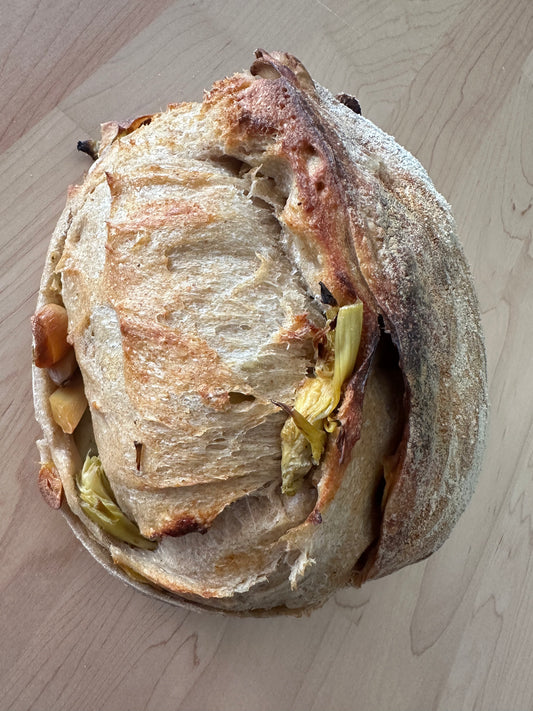Roasted Garlic Artichoke Sourdough
